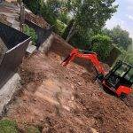 Création d&#8217;une piscine à Ottrott Terrassement , mur de soutènement, pose de palissades ardoises Hœœnheim 3