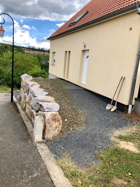 Création d&#8217;une entrée maison en mache bloc et dalle à Soultz-les-bains Erstein