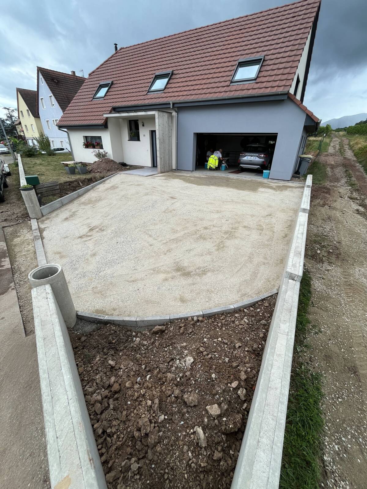 Terrassement / bordure / dalle / macadam / enrobé / fil pavés Sélestat